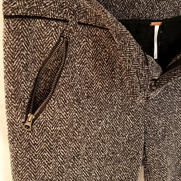 Free People Women's Herringbone Knit Slim Pants Size 6 - Picture 8 of 11